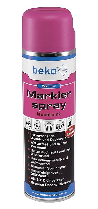 BEKO 2941500 TecLine Markierspray 500 ml LEUCHTPINK