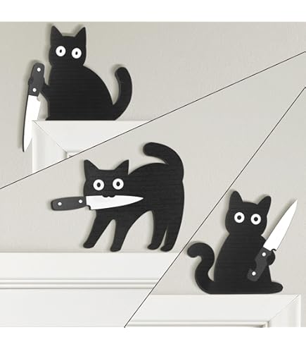 thumbnail image 2 of Halloween Door Topper 2024 Latest Metal Adorable Cat Door Topper: Halloween Door Decor Sign Frame Christmas Toppers Kitty Corner Hanging Decorative Wall Vintage Holiday Spooky Decoration Ornament (Curious Cat Cat Tree Topper 2 of 14
