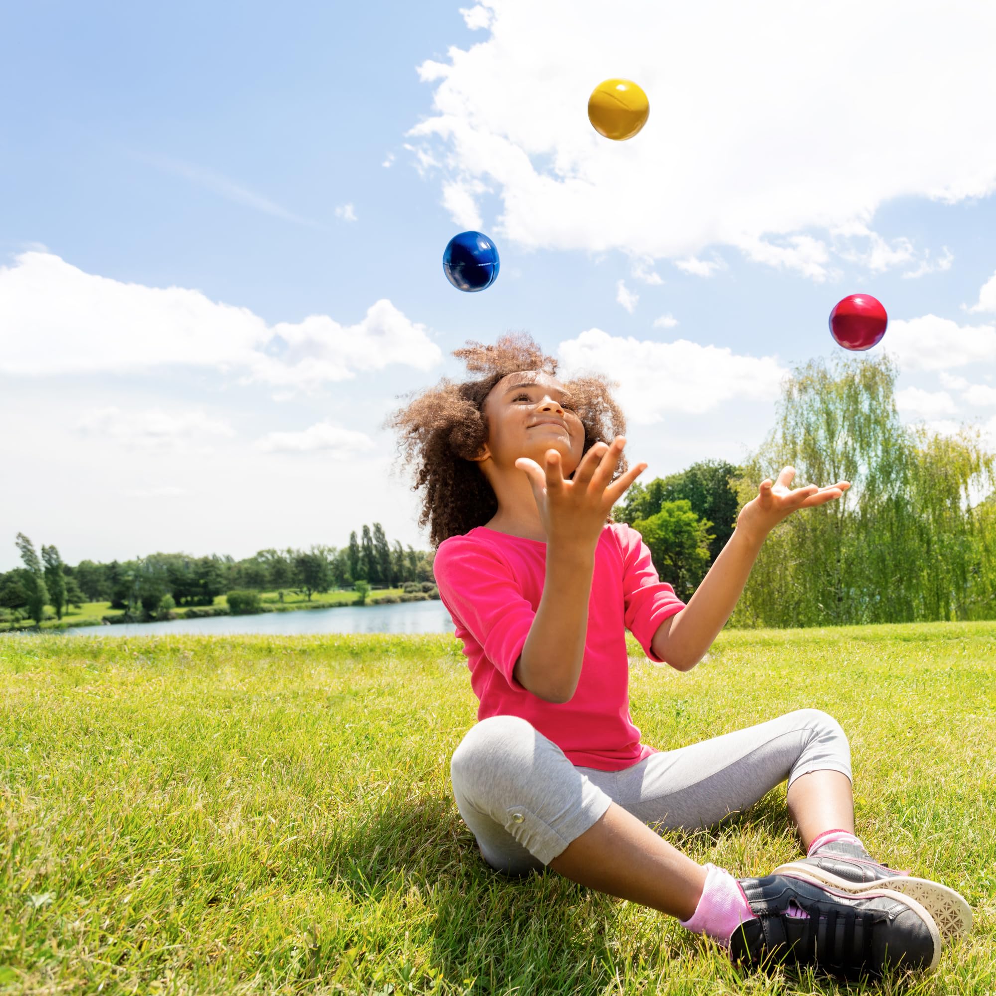 Covelico Juggling Balls, Set of 3 Vibrant Juggling Balls for Beginners - Learn to Juggle with Juggle Balls Suitable for Kids, Teens, & Adults. Beginner & Professional Kit - Stylish Bag & Instructions