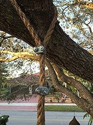 Amazon.com: Rustic Tree Swing. 12 Ft of Natural Rope & Easy Hanging Hardware. For Adults or Kids ...