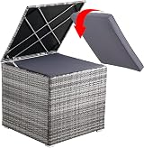CASARIA Polyrattan Garden Cushion Storage Box 318 L Grey 75x75x70cm view 8