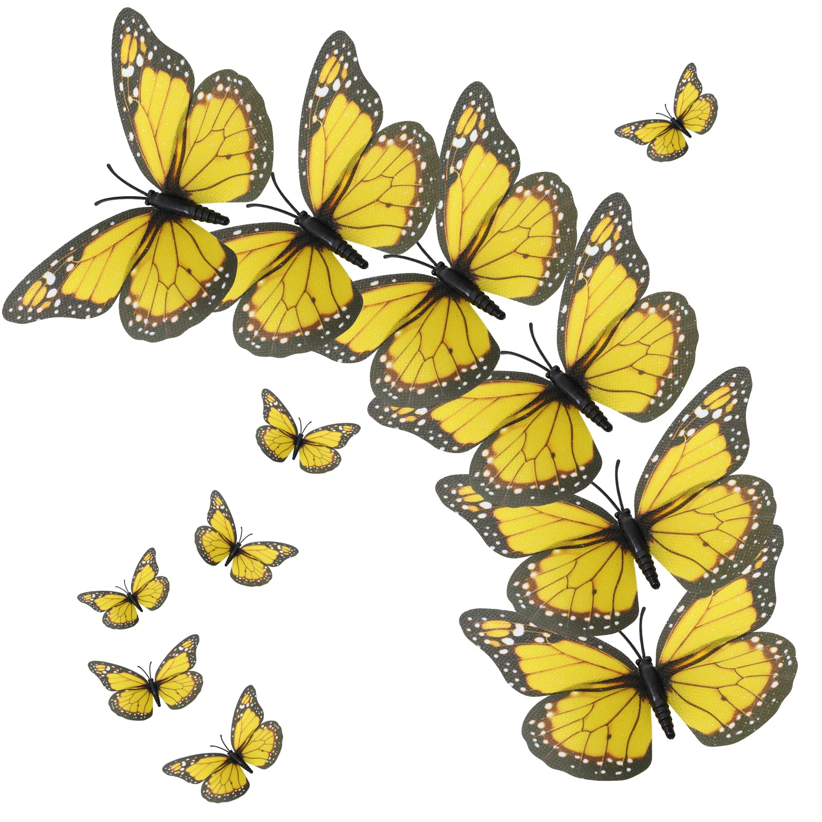 Photo 1 of **PARTIAL SET**Syhood 24 Pieces PURPLE Monarch Butterfly Decorations Halloween Butterfly Wall Decor 4.7 Inch Artificial 3D Fake Butterflies Stickers for Crafts Halloween Floral Flower Arrangements Supplies