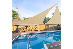 E&K Sunrise 7' x 7' x 7' Sun Shade Sail Triangle Canopy Shade Cover UV Block for Patio Backyard Garden Outdoor (Sand)