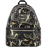 Loungefly Disney Tinkerbell Neverland Treasure Map All-Over Print Little Bit of Pixie Dust Mini Backpack 11 Inch