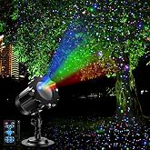 Outdoor RGB Laser Projector Lights 3 Color Starry Sky Firefly Effect | IP65 Moving Projection Light with Remote for Christmas Halloween Parties, Garden, Yard, New Year &ndash; Holiday Landscape Decor