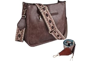 Neyway Crossbody Bags for Women Elegant Vegan Leather Hobo Handbags with 2pcs Adjustable Guitar Strap
