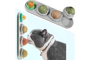 STARROAD-Tim Catnip Balls Catnip Toy for Cats Rotatable Edible Balls Natural Healthy Self-Adhesive Catnip Edible Balls (Gray)