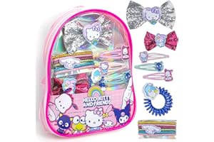 Hello Kitty and Friends Hair Accessories Mini Gift Bag Set, Includes Hair Bows, Hair Clips, Hair Ties for Girls Kids, for Birthdays, Parties, Sleepovers & Makeovers by Townley Girl