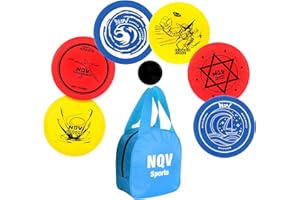 NQV Disc Golf Set with Bag,Disc Golf Beginner Set,6 Pack Flying Discs with Putters Drivers Mid Ranges+1 Disc Golf Bag for Beginners