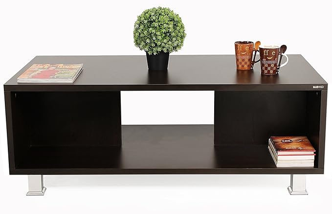 Bluewud Leo Coffee Table with Shelves (Wenge)