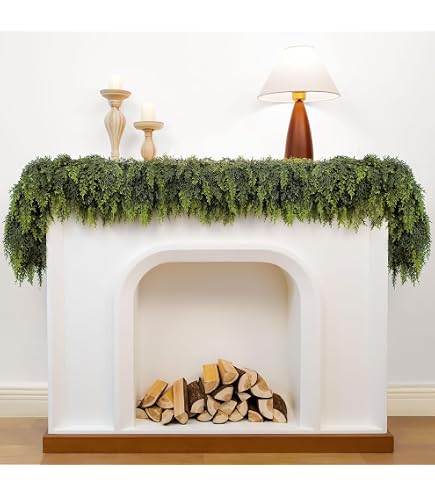 Guirlande De Cèdre Artificiel Pour Noël - Longueurs 150/180/270 Cm, Déco Porte, Cheminée, Extérieur - 3