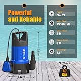VEATON 750W Submersible Pump 13000 L/H Dirty/Clean Water Transfer view 3