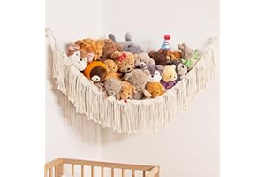 Amdermi Stuffed Animal Net Hanging Organizer Children's Room Stuffed Animal Toy Hammock for Teddy Net Corner Toy Net for Bedroom Decor