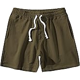 Arloesi Mens Athletic Workout 5.5" Cotton Sweat Shorts with Pockets