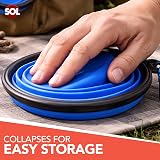 SOL 2pk Large Collapsible Dog Bowl; Portable Silicone Travel Bowl with Clip view 6