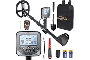 XIUTANTXMD 16" Detection Depth Metal Detector for Adults,High Accuracy Professional Metal Detector kit with Double-D Waterproof Coil,19.2 kHz Beach Metal Detector and Pinpointer,4 Professional Modes,LCD Display