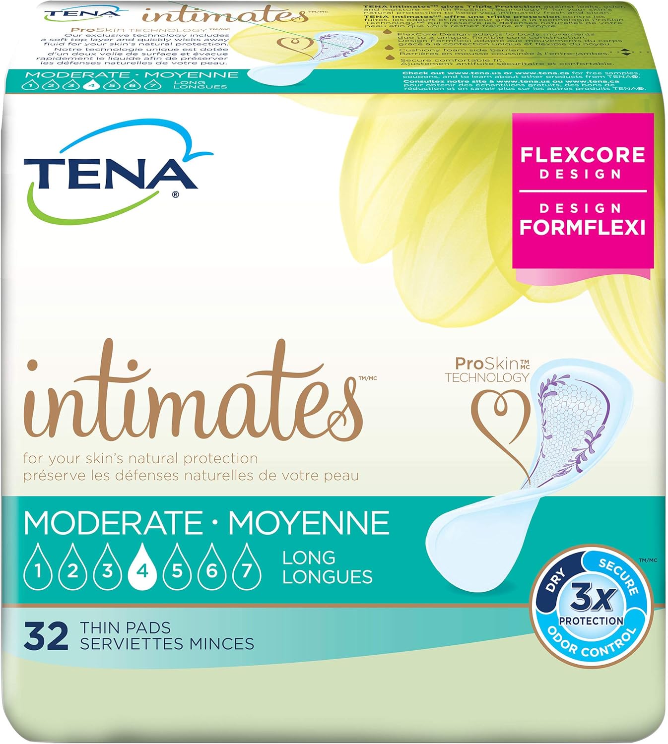 TENA Incontinence Pads for Women, Moderate Thin, Long, 32 Count Amazon