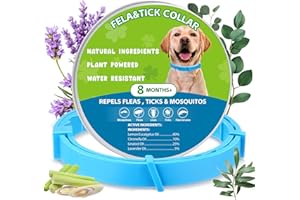 Trihood Natural Flea & Tick Prevention Dog Collars – 2-Pack Adjustable Waterproof Collars with Essential Oils (Lemon Eucalyptus, Citronella, Lavender, Linalool),Blue, Safe for All Breeds