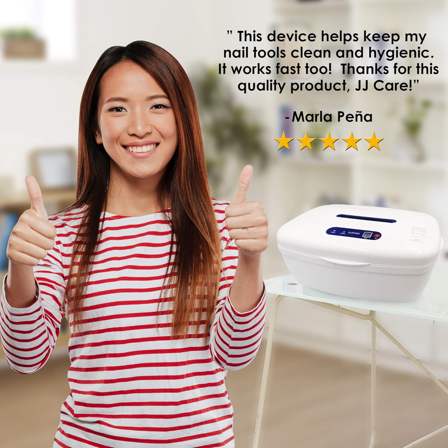 JJ CARE UV Sterilizer Box, UV Sanitizer Box for Cell Phone, UV Disinfection Box for Baby Toys, Portable UV Light Sterilizer Box, UV Sterilization Cabinet for Nail Salon Tools - White (White): Health & Personal Care