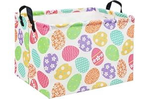 HIYAGON Rectangular Easter Basket for Kids Easter Basket Empty Baby Easter Basket for Boys and Girls Cute Toy Storage Organizer Bin Box Easter Egg Room Decor(Easter Baskets)