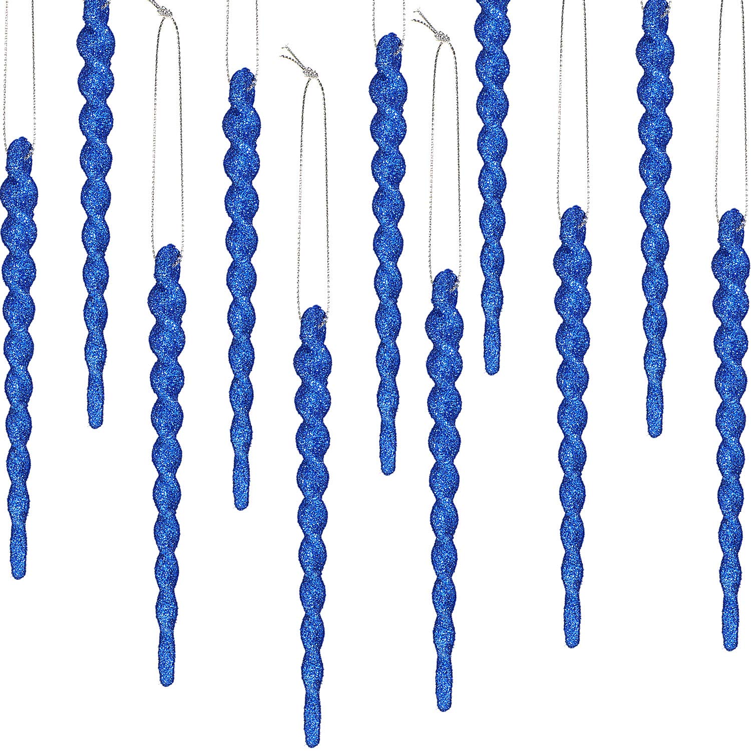30 Pieces Plastic Icicle Twisted Plastic Icicle Christmas Ornaments Icicle Decoration Christmas Tree and Holiday Xmas Party Wedding Hanging (Blue,5.12 Inch)