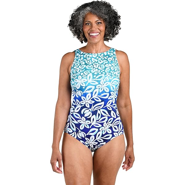 Anne Cole High Neck with Ruffle Straps One-Piece Multi 2 10 at