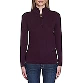 Nautica Womens 1/4 Zip Mockneck Cable Sweater