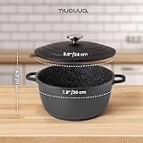 Nuovva Non-Stick Aluminium Pot with Lid 4L 24cm Deep Dutch Oven view 3