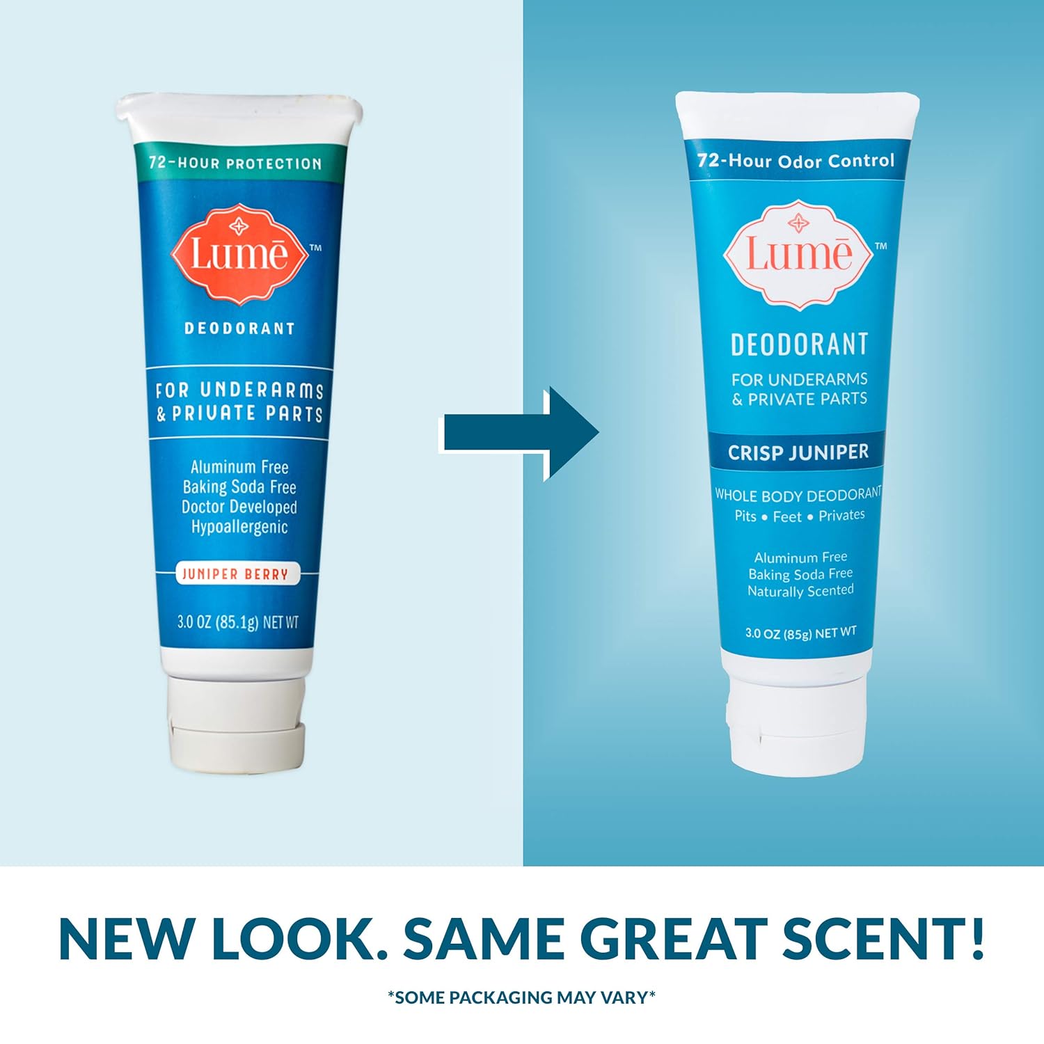 Lume Deodorant For Underarms & Private Parts 3oz Tube (Crisp Juniper) : Beauty