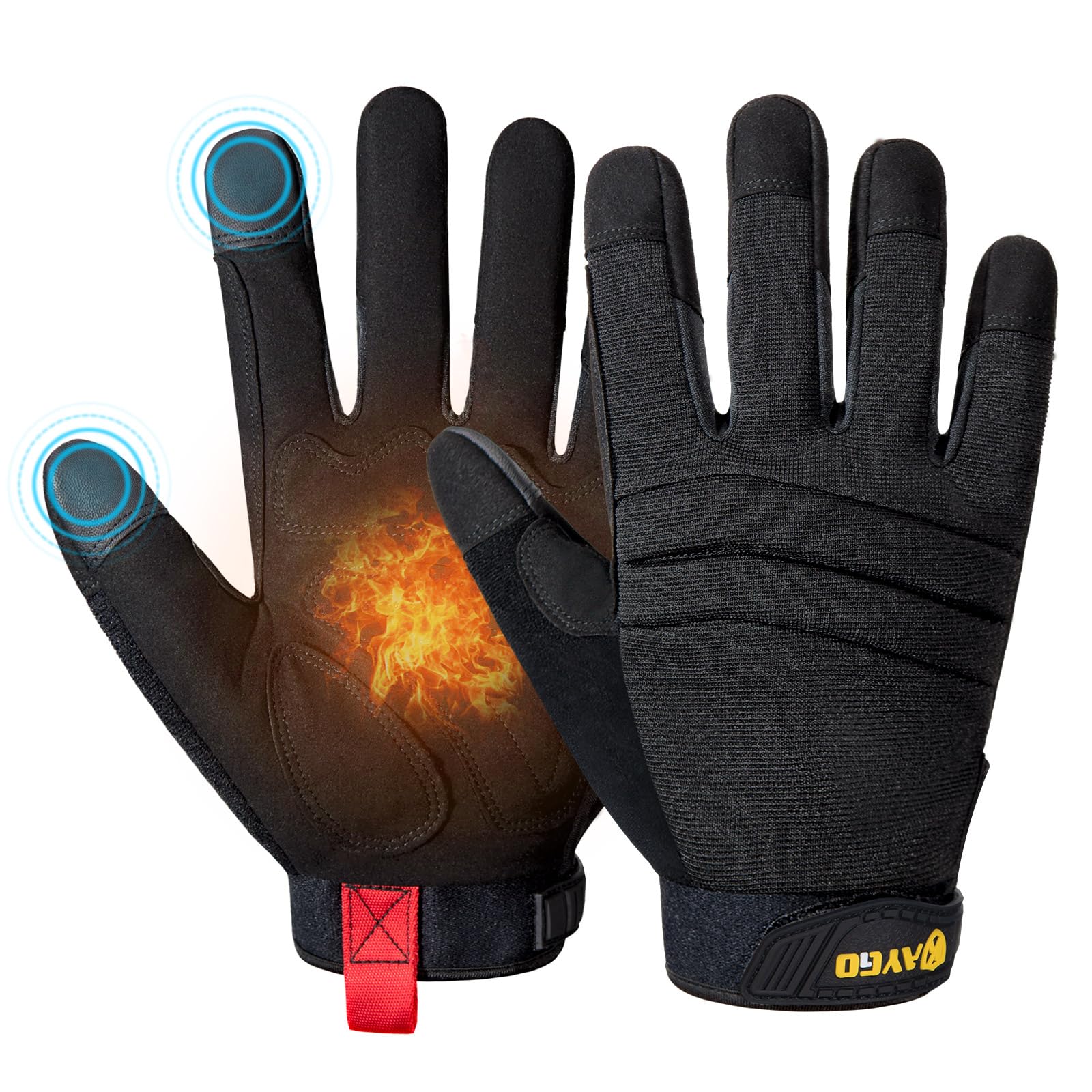 KAYGO Thermal Mechanic Work Gloves KG127W, Insulated Double Liner, Heavy Duty, Improved Dexterity, Excellent Grip, Ideal for Winter Construction Automotive DIY Outdoor Jobs (X-Large, Full Black) — image 1