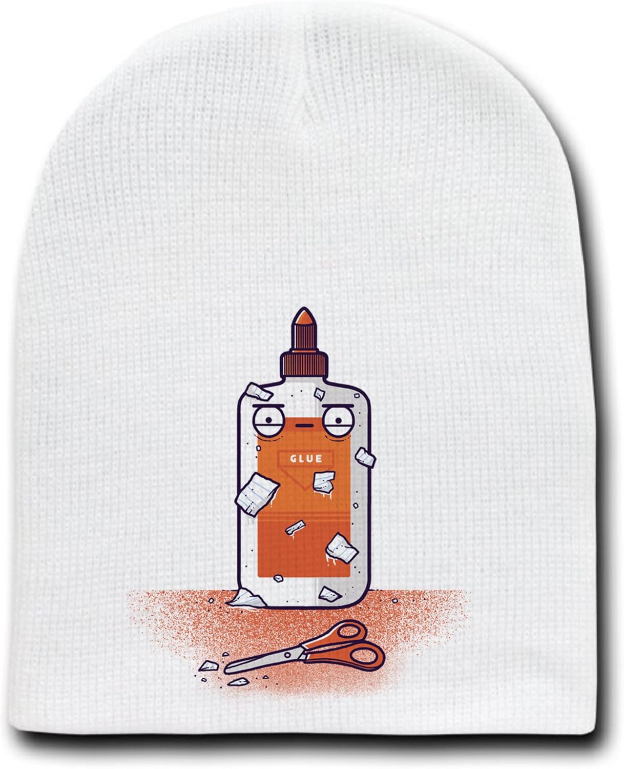 Glue Do You Think You are? Craft Pun - White Beanie Skull Cap Hat