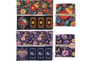 GLOBLELAND 2 Pcs Flowers Butterflies Tarot Card Holder Sun and Moon Polyester Tarot Magic Divination Large Storage Pouch Acce