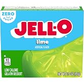 Jell-O Lime Artificially Flavored Zero Sugar Low Calorie Gelatin Dessert Mix, 0.3 oz Box (4 Pack)