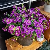 VDVST Artificial Flowers for Outdoors, 10 Bundles UV Resistant Artificial Outdoor Flowers, Not-Fading Silk Faux Flowers for Outdoor Planters for Home Garden Porch Decor, Fuchsia