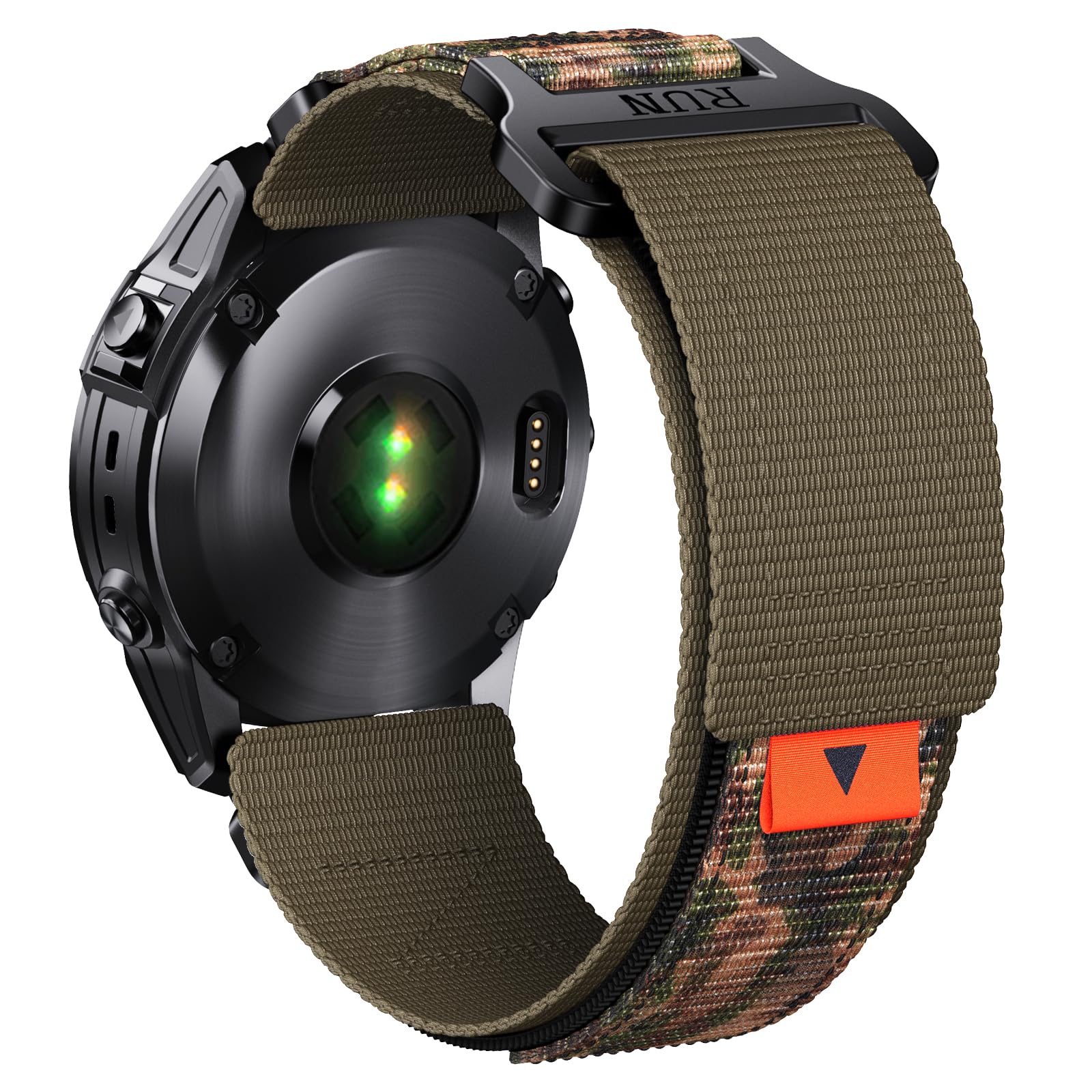 NotoCity Watch Strap Nylon Compatible with Garmin Fenix 6x pro, 26mm Quickfit Watch Band for Garmin Fenix 7X/6X/5X/3/3HR, Descent MK1/MK 2i/MK 2 with Replacement Woven Loop Band(Army Green/Camo)