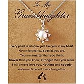 Granddaughter Necklace - Granddaughter Gifts from Grandma, Graduation Gifts for Her, Birthday Christmas Confirmation Wedding Keepsake Jewelry gifts for Granddaughter Teen Girls, Sterling Silver Freshwater Pearl Necklace