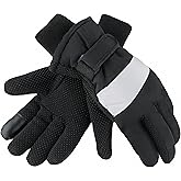 KorhLeoh Men's Winter Ski-Snow-Gloves Windproof Warm Touchscreen Glove Mittens for Cold Weather Cycling