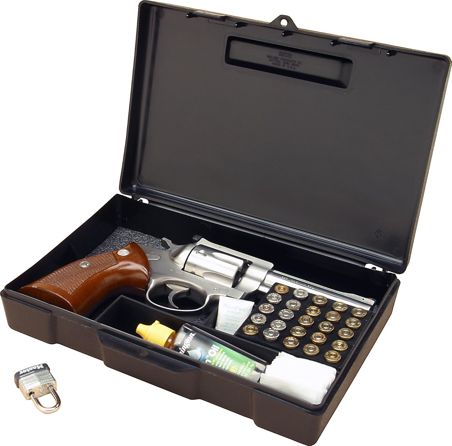 MTM 80440 Pistol Handgun Long Term Storage Case 4" Revolver, Black