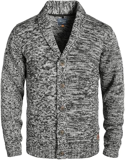 mens chunky knit zip up cardigan