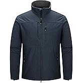 33,000ft Men's Lightweight Softshell Jacket Warm Fleece Lined Windbreaker Waterproof Soft Shell for Outdoor Hiking
