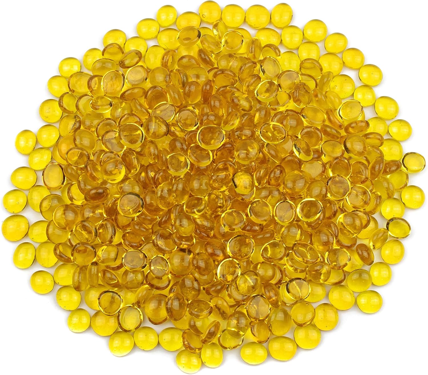 50 Butterscotch Yellow Mini Glass gems Floral Vase Fillers Sculpting