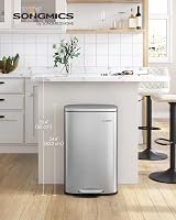 SONGMICS Kitchen Bin 50 L Pedal Soft Close Steel Inner Bucket LTB050E01 view 2
