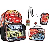 Disney Cars Taking The Lead Lightning McQueen Jackson Strom 17" Backpack Lunch Box 5pc Set