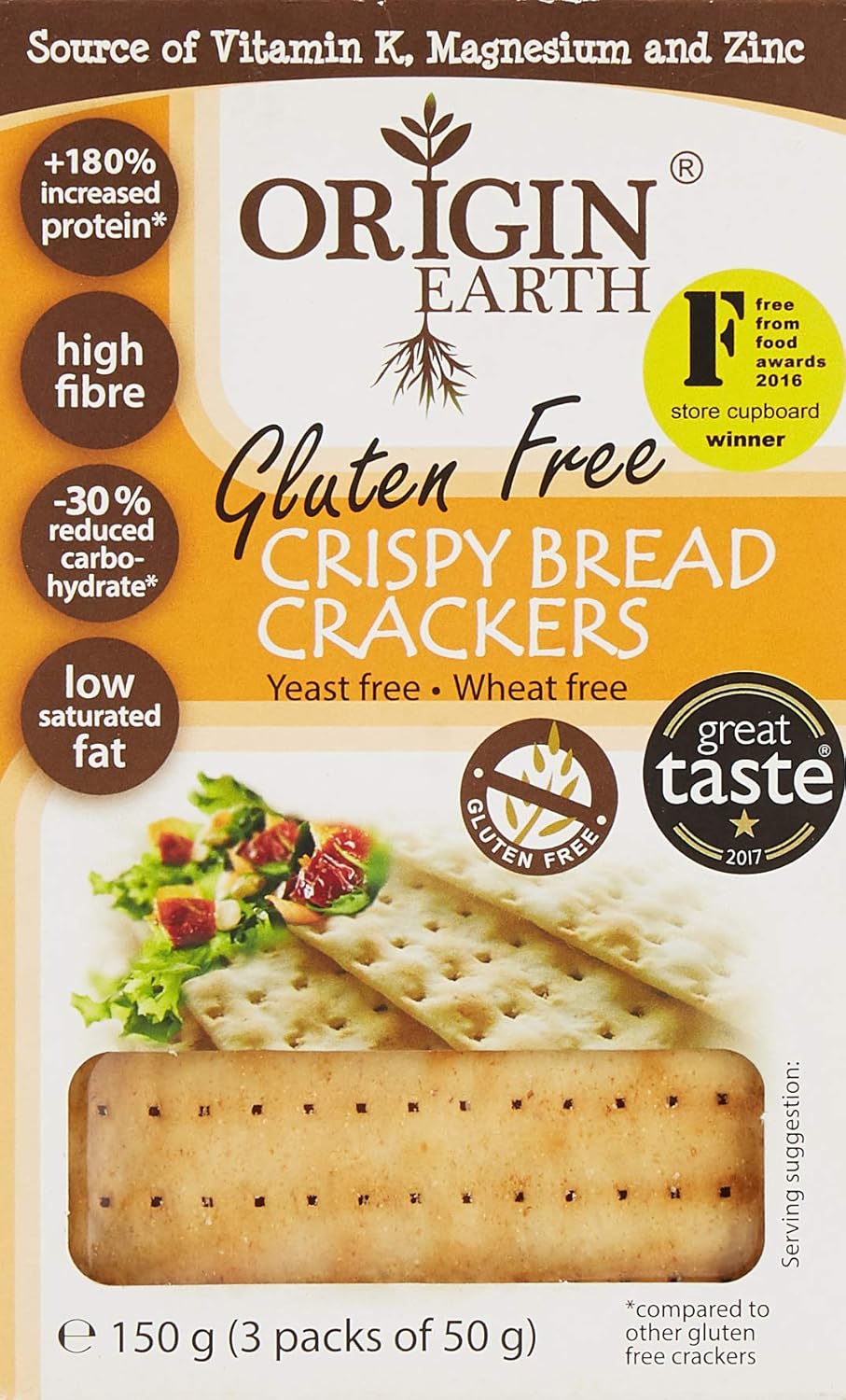 ORIGIN EARTH Gluten Free Crackers 150g Amazon.co.uk Grocery