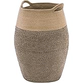 Cotton Rope Laundry Hamper by YOUDENOVA, 105L - Woven Collapsible Laundry Basket - Clothes Storage Basket for Blankets, Laundry Room Organizing, Bedroom Storage, Clothes Hamper – Dark Brown
