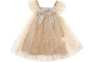 AGQT Baby Girls Christmas Tulle Tutu Dress Sleeveless Sequin Layered Dresses Size 6M-4T