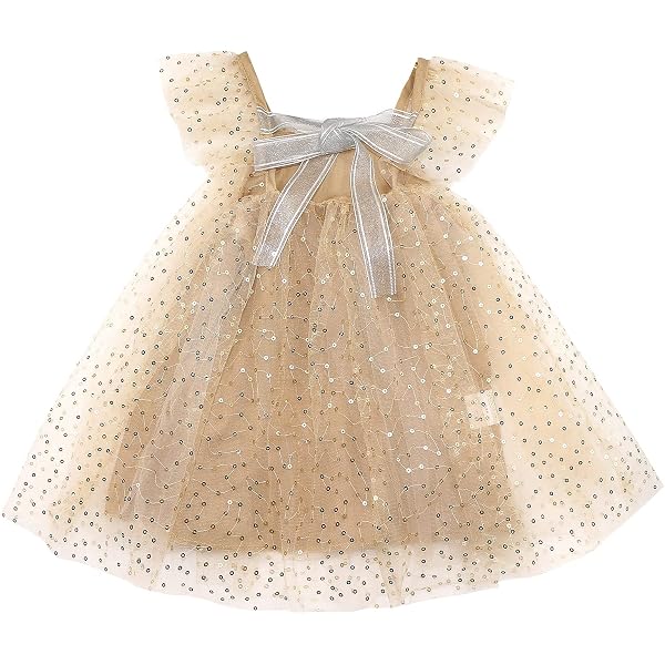 Amazon.com: YETANLID Sequin Tutu Dress Toddler Girls Sleeveless Kids Gold  Tulle Princess Birthday Party Gowns Dress Size 1-2T Apricot: Clothing,  Shoes & Jewelry