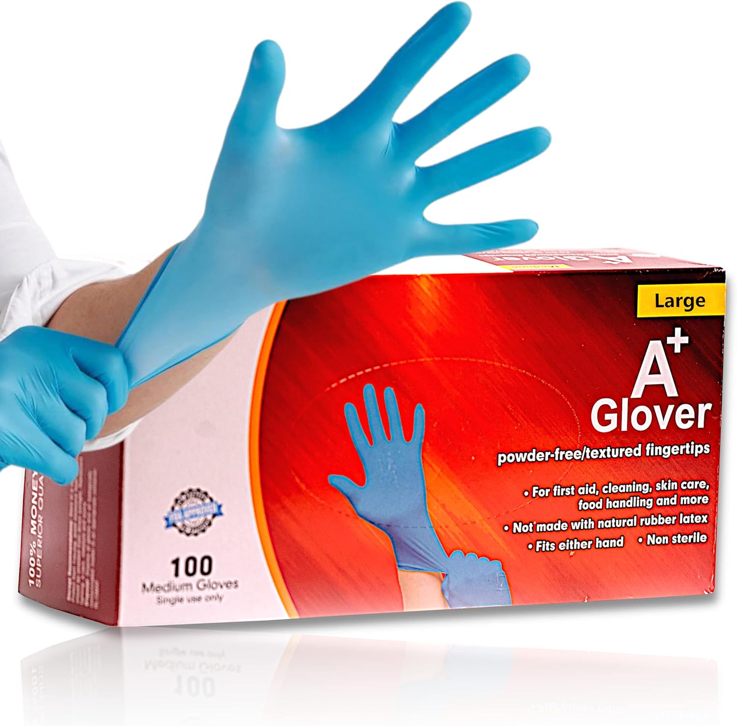 Nitrile Exam Gloves | Latex Free, Powder Free, Disposable | Medical Grade, Food Safe | 4 Mil, Textured Fingertips