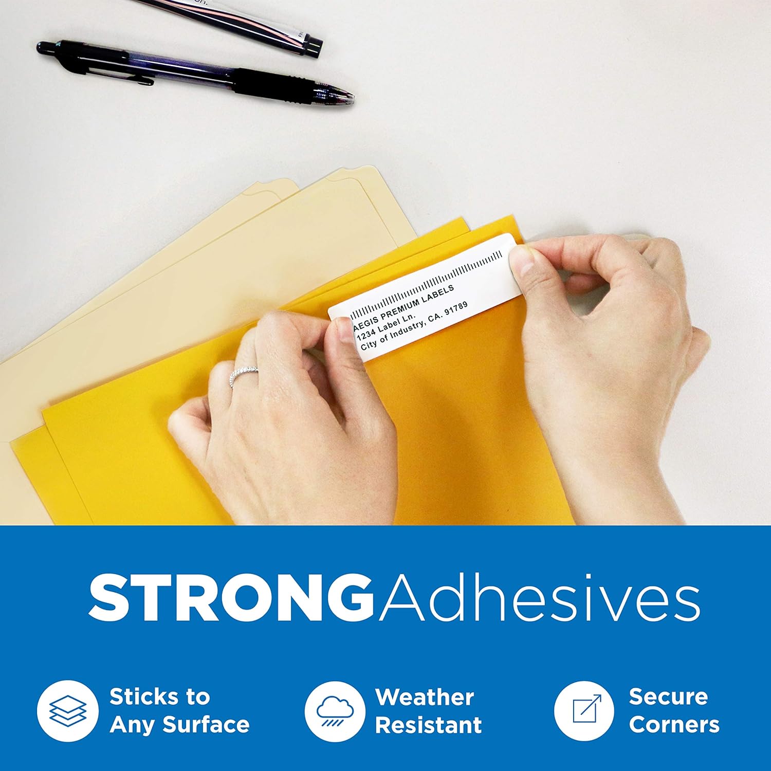 Aegis Adhesives - Compatible DK-1201 Address & Barcode (1.1" X 3.5”) Replacement Labels, Compatible with Brother QL Label Printers - 12 Rolls + 1 Frame: Office Products