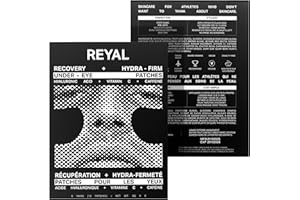 REYAL Recovery and Hydra-Firm Under Eye Patches| Black Cooling Hydra Gel | Hyaluronic Acid + Caffeine + Vitamin C | Helps Red